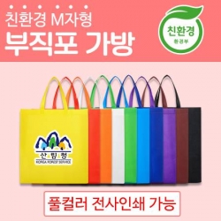 친환경인증 초음파M형부직포가방시장가방쇼핑백(중300*350*100)