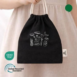 오코텍스리사이클 블랙 미르셔링파우치(21*25cm/밑면없음)